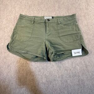Flylow Womens Olive Green Canvas Outdoor Hiking Shorts Size M Patch Pockets
